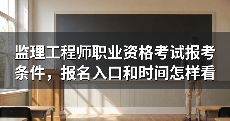监理工程师职业资格考试报考条件,报名入口和时间怎样看
