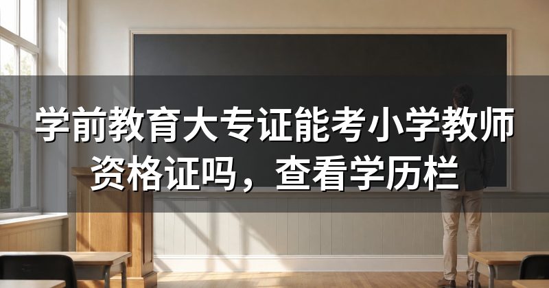 学前教育大专证能考小学教师资格证吗,查看学历栏