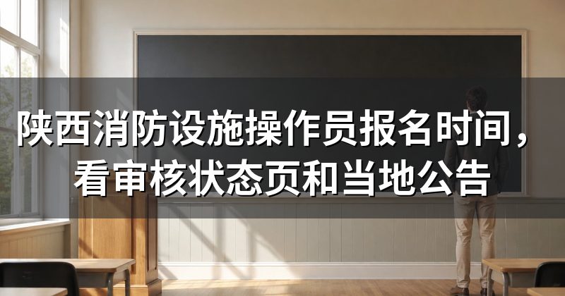 陕西消防设施操作员报名时间，看审核状态页和当地公告