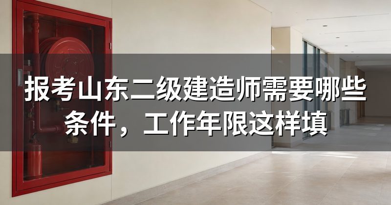 报考山东二级建造师需要哪些条件,工作年限这样填