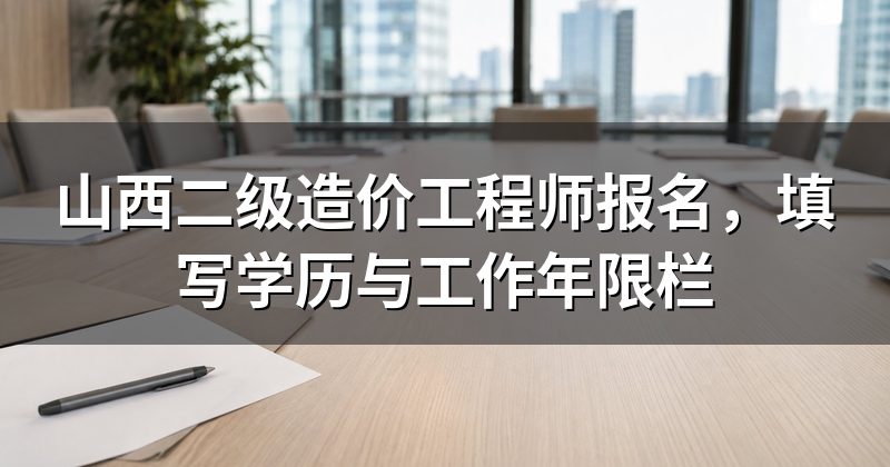 山西二级造价工程师报名,填写学历与工作年限栏
