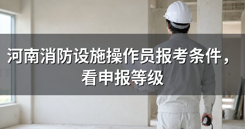 河南消防设施操作员报考条件,看申报等级