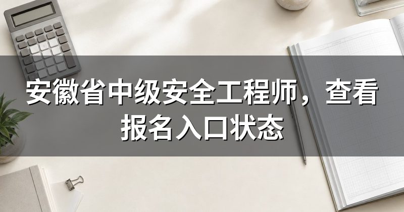 安徽省中级安全工程师,查看报名入口状态