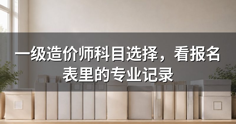 一级造价师科目选择,看报名表里的专业记录