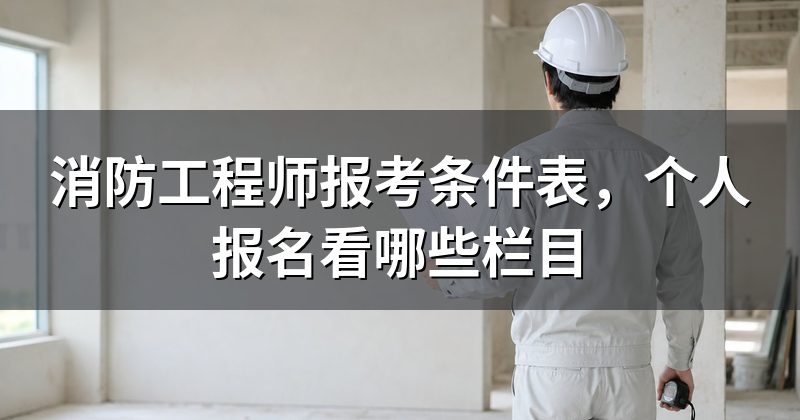 消防工程师报考条件表,个人报名看哪些栏目