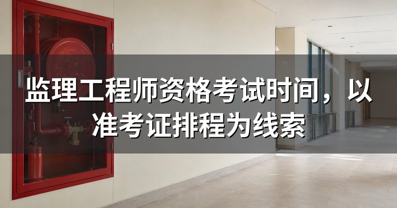监理工程师资格考试时间,以准考证排程为线索
