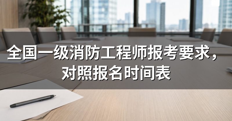 全国一级消防工程师报考要求，对照报名时间表