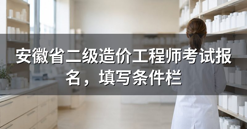 安徽省二级造价工程师考试报名,填写条件栏
