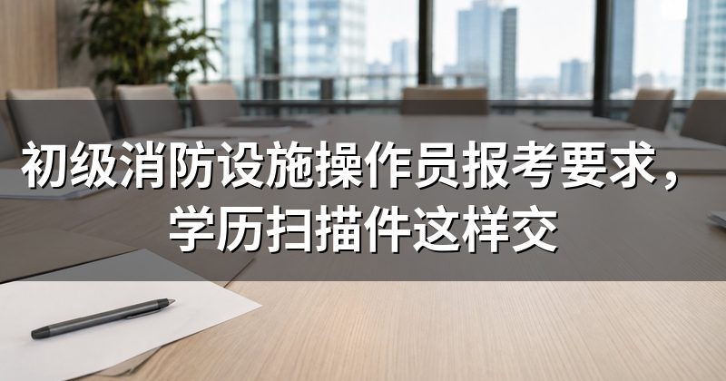 初级消防设施操作员报考要求,学历扫描件这样交