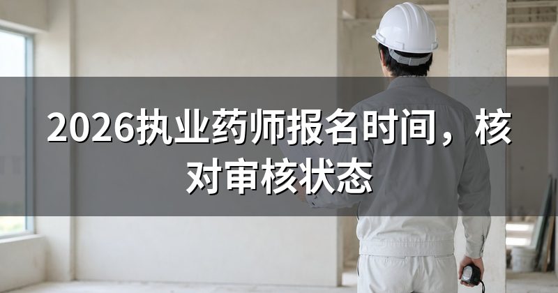 2026执业药师报名时间,核对审核状态