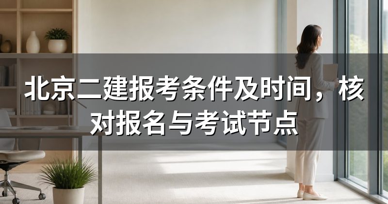 北京二建报考条件及时间,核对报名与考试节点