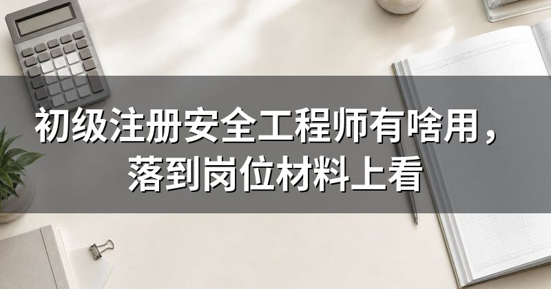 初级注册安全工程师有啥用，落到岗位材料上看
