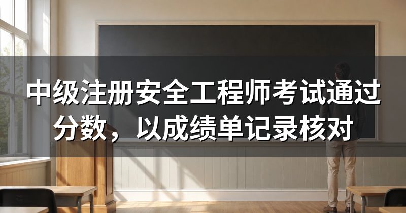 中级注册安全工程师考试通过分数,以成绩单记录核对