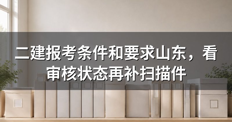 二建报考条件和要求山东,看审核状态再补扫描件