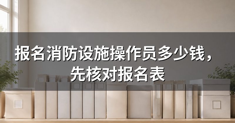 报名消防设施操作员多少钱，先核对报名表