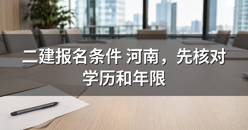 二建报名条件 河南，先核对学历和年限