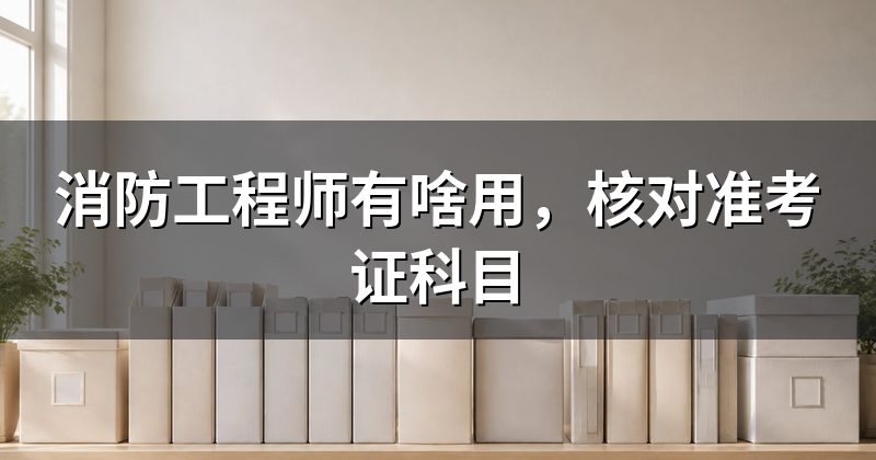 消防工程师有啥用,核对准考证科目