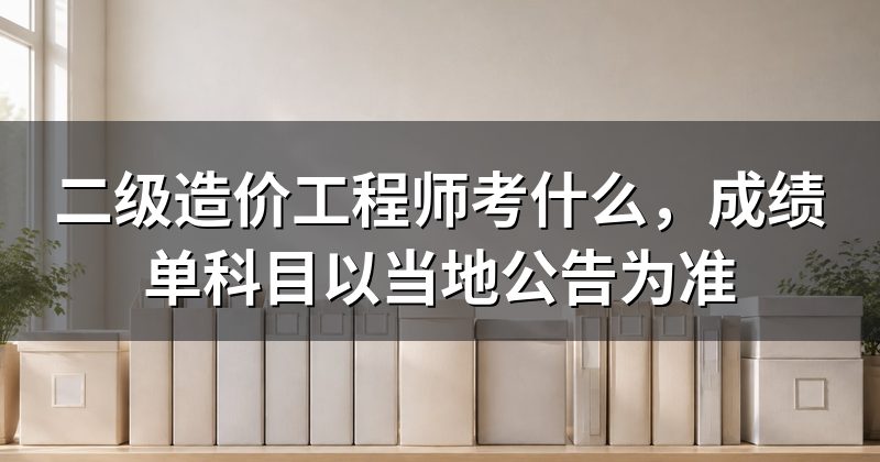 二级造价工程师考什么,成绩单科目以当地公告为准