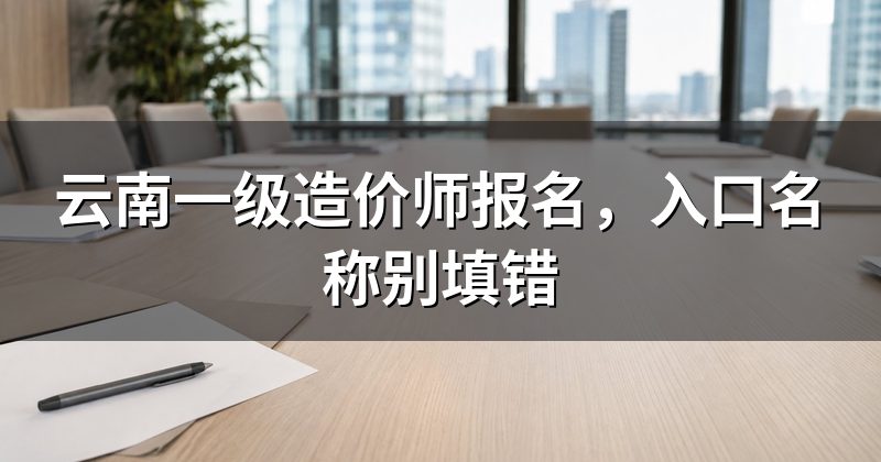 云南一级造价师报名,入口名称别填错