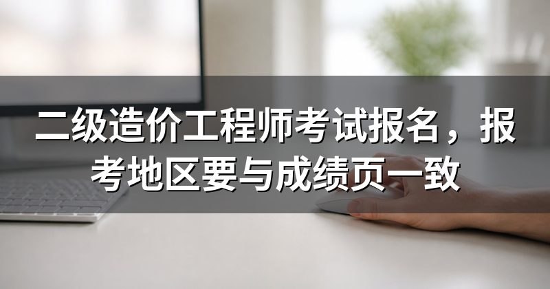 二级造价工程师考试报名,报考地区要与成绩页一致