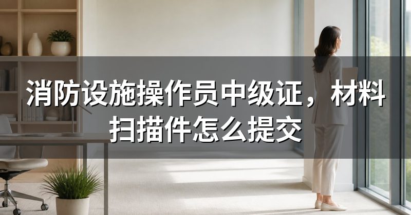 消防设施操作员中级证，材料扫描件怎么提交