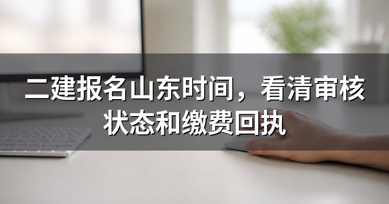 二建报名山东时间，看清审核状态和缴费回执