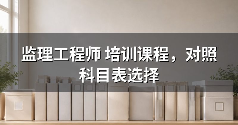 监理工程师 培训课程,对照科目表选择