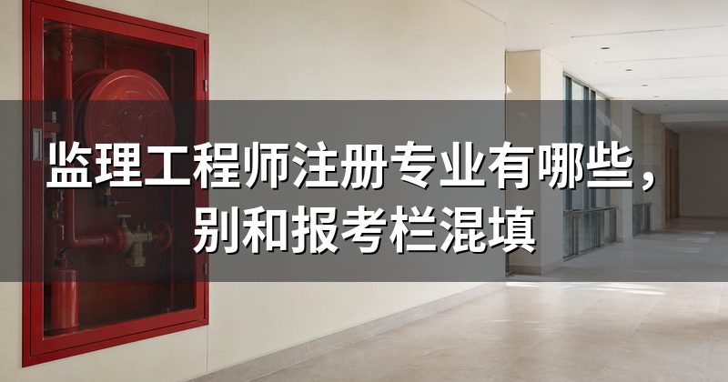 监理工程师注册专业有哪些,别和报考栏混填