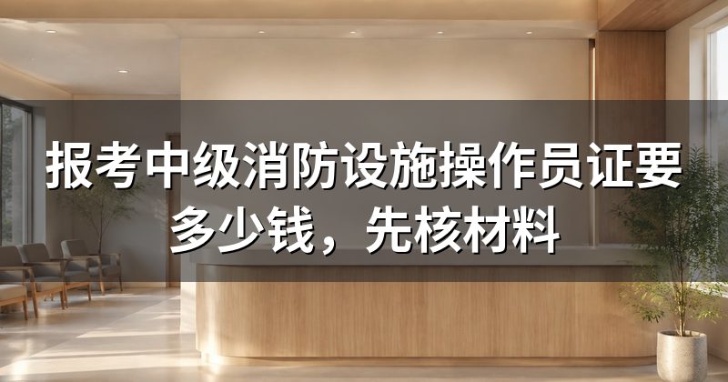 报考中级消防设施操作员证要多少钱，先核材料