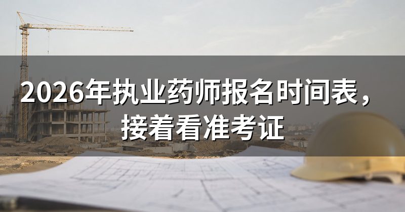 2026年执业药师报名时间表,接着看准考证