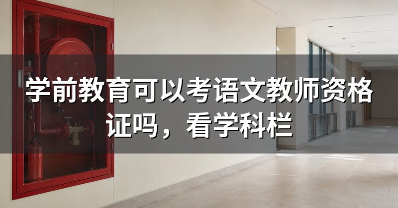学前教育可以考语文教师资格证吗,看学科栏