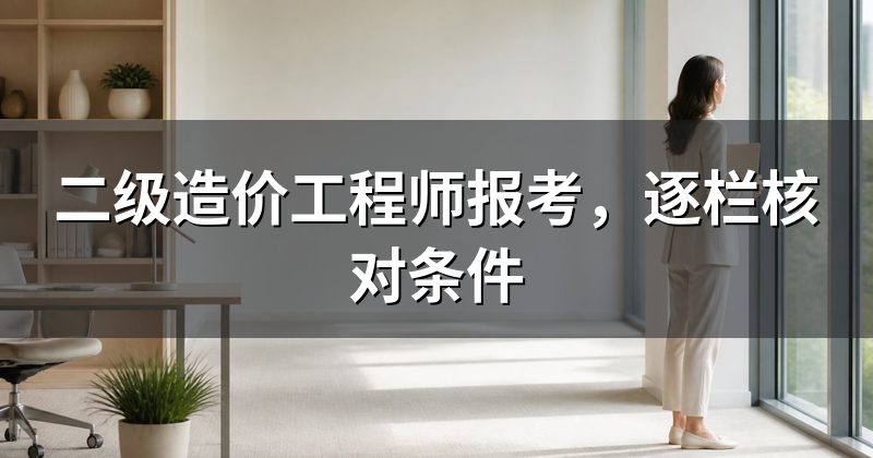 二级造价工程师报考,逐栏核对条件