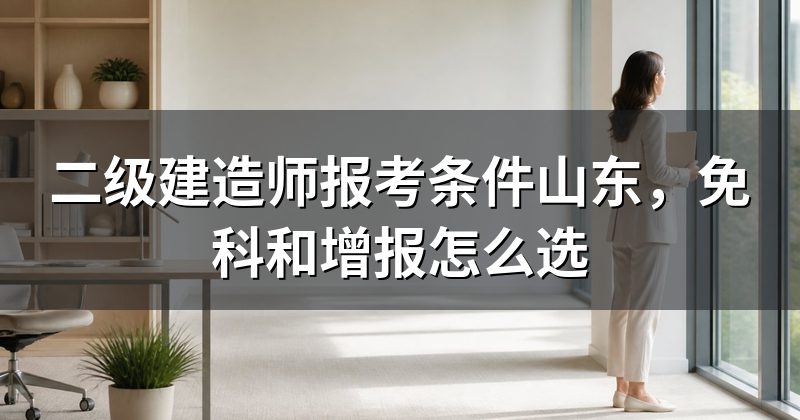 二级建造师报考条件山东,免科和增报怎么选