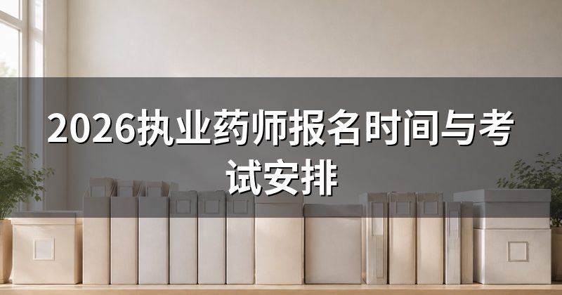 2026执业药师报名时间与考试安排