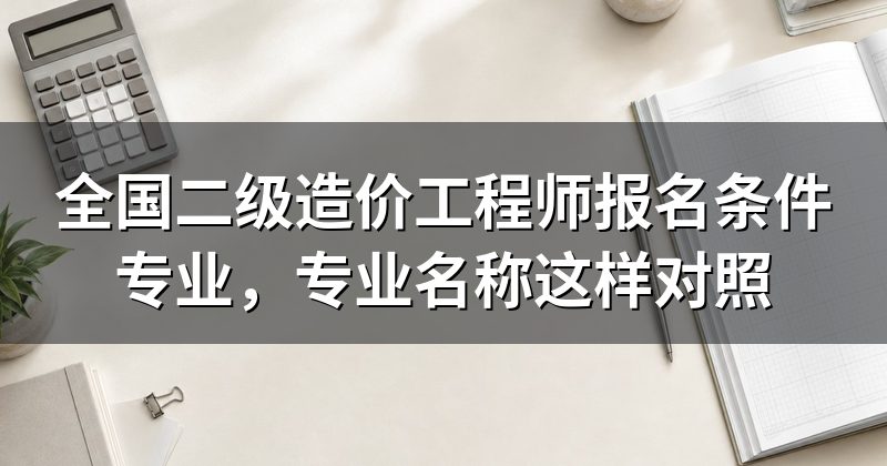 全国二级造价工程师报名条件专业,专业名称这样对照