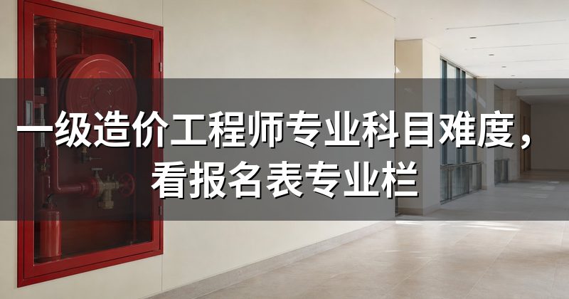 一级造价工程师专业科目难度,看报名表专业栏