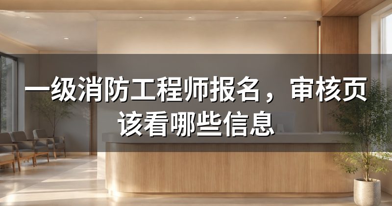 一级消防工程师报名，审核页该看哪些信息