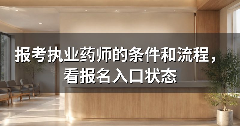 报考执业药师的条件和流程,看报名入口状态