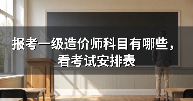 报考一级造价师科目有哪些,看考试安排表