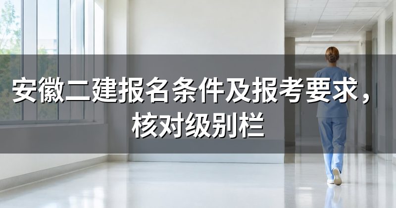 安徽二建报名条件及报考要求,核对级别栏