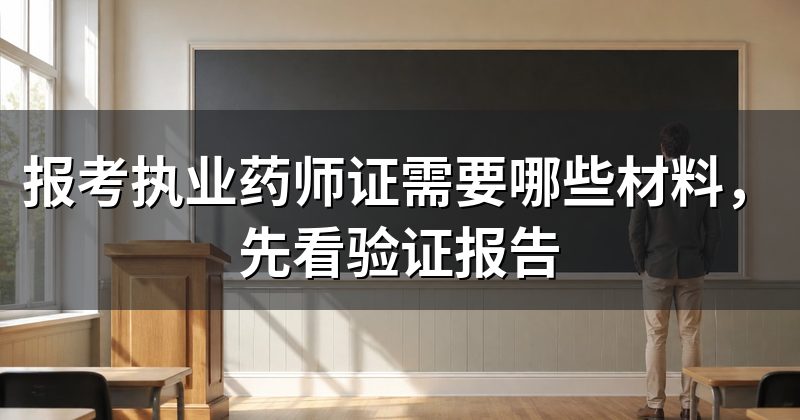 报考执业药师证需要哪些材料,先看验证报告