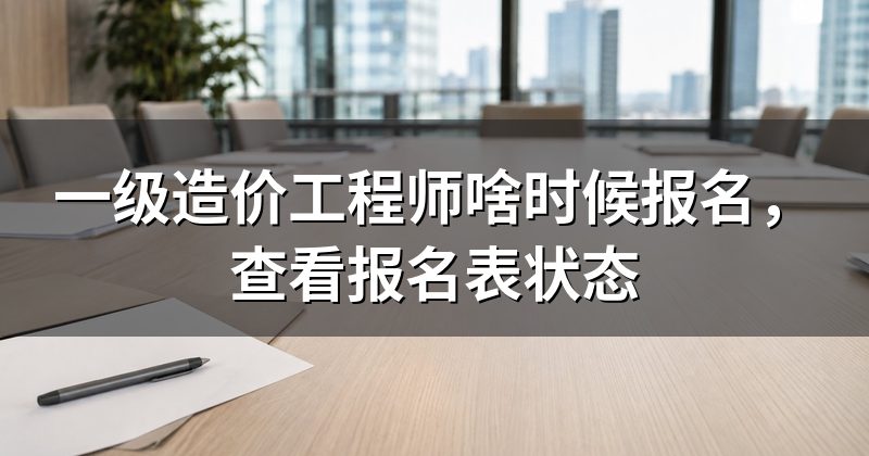 一级造价工程师啥时候报名,查看报名表状态