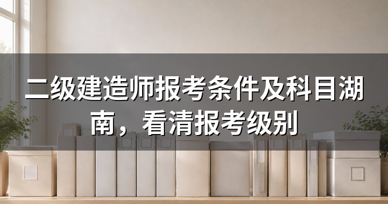 二级建造师报考条件及科目湖南,看清报考级别