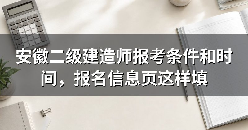 安徽二级建造师报考条件和时间,报名信息页这样填
