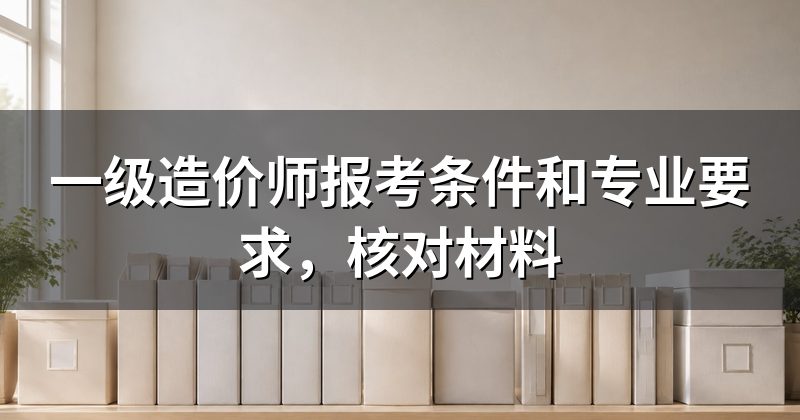 一级造价师报考条件和专业要求,核对材料