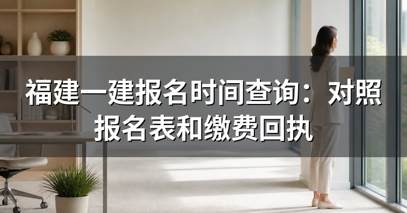 福建一建报名时间查询：对照报名表和缴费回执