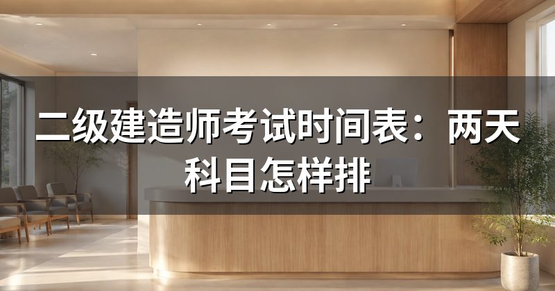 二级建造师考试时间表：两天科目怎样排