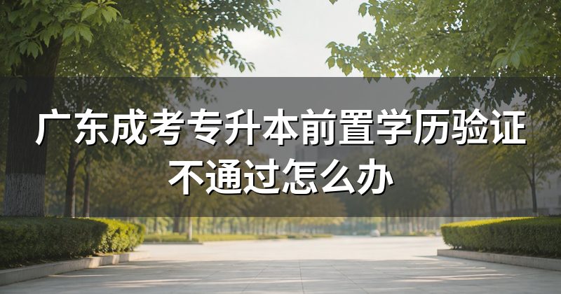 广东成考专升本前置学历验证不通过怎么办