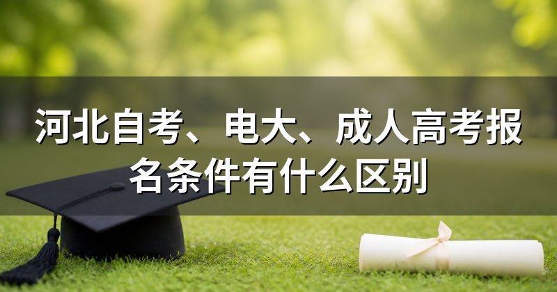 河北自考、电大、成人高考报名条件有什么区别