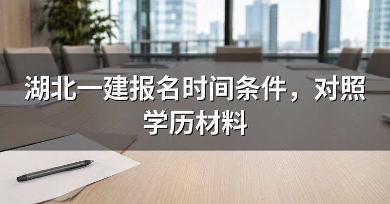 湖北一建报名时间条件，对照学历材料